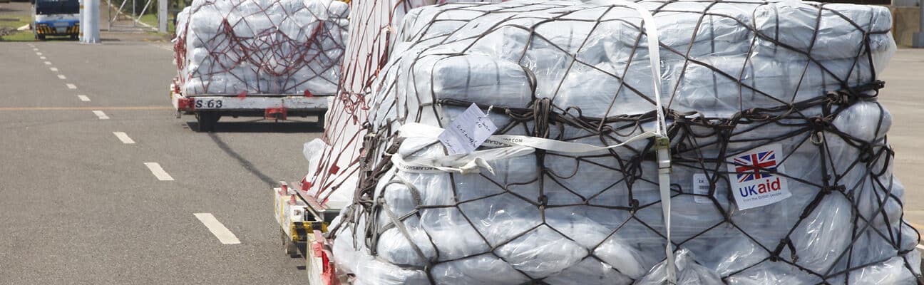 UK aid for Typhoon Haiyan response arrives at Cebu airport in the Philippines