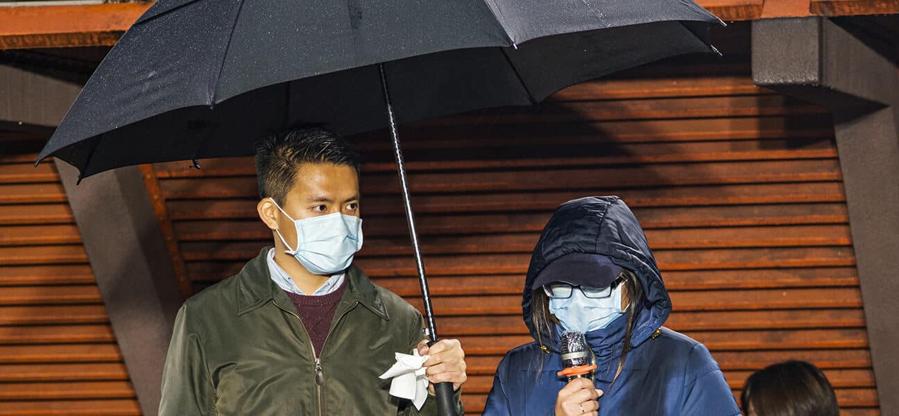 People in Wuhan china wear masks to protect themselves from covid-19