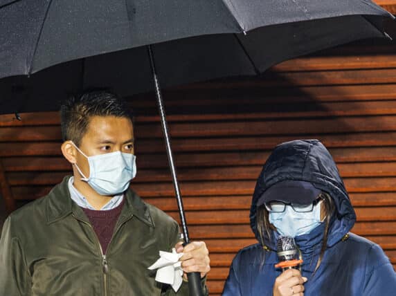 People in Wuhan china wear masks to protect themselves from covid-19