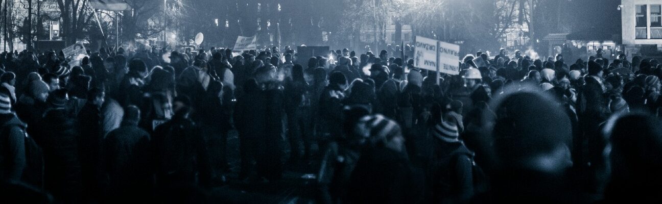 Anti-corruption protesters in Eastern Europe.