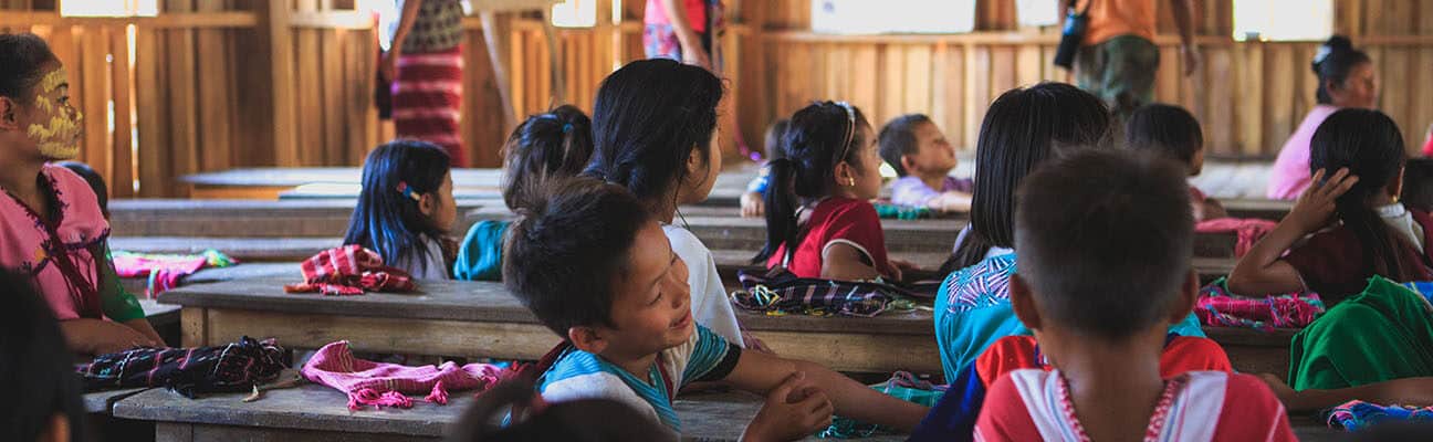 Children in school in Myanmar