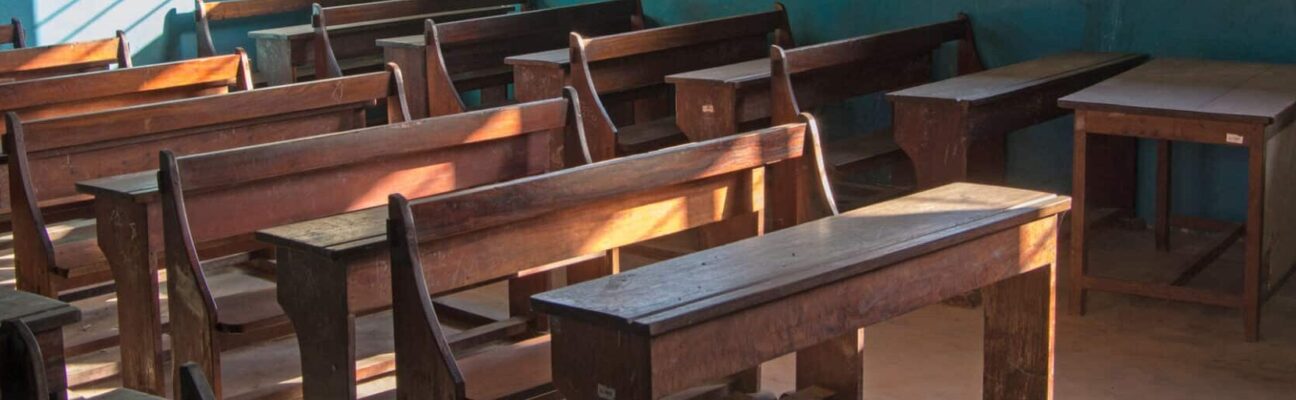 An ordinary classroom in an African school.